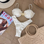 Bikini Sexy Bikini Solid Color Push up Split Women Swimsuit Swimsuit Women S Bright White