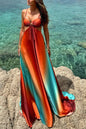 Sexy Sling Gradient Color Island Dress Beach Dress S Multi