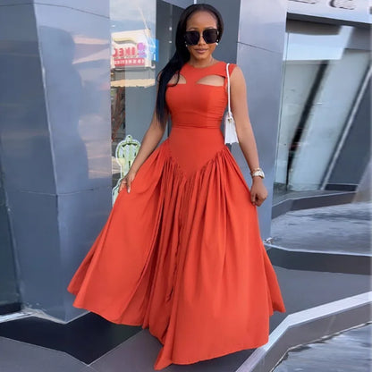 Sleeveless Hollow-Out Pullover Dress