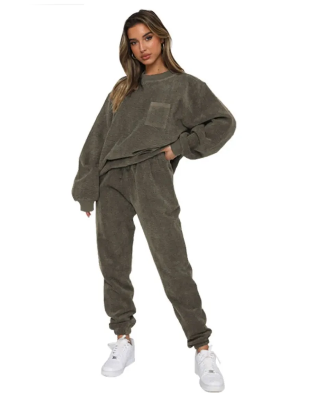 Long Sleeve 2 Piece Set Dark Grey S 