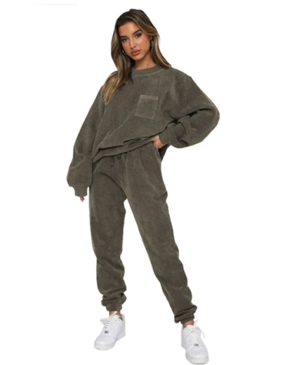 Long Sleeve 2 Piece Set Dark Grey S 