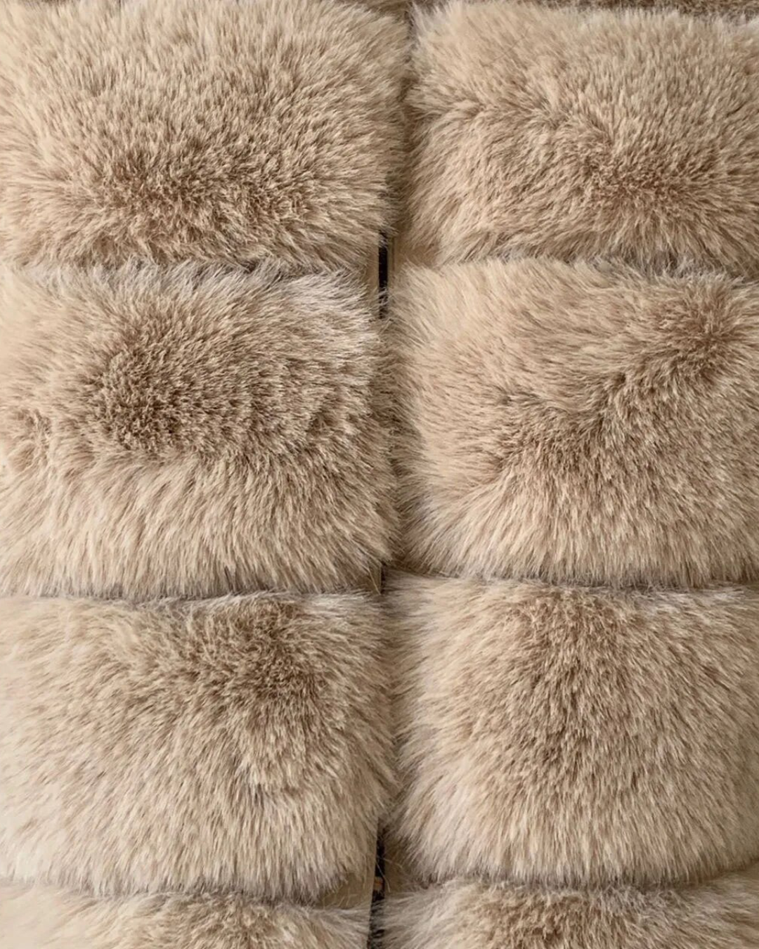 Faux Fur Thick Jacket Khaki S 