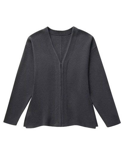 V-Neck Cardigan and High Waist Mini Skirts   