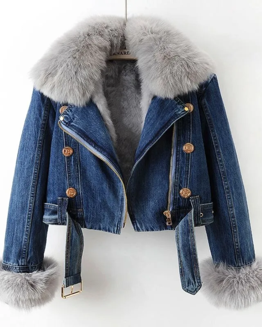 Short Jeans Denim Jacket Dark Blue S 