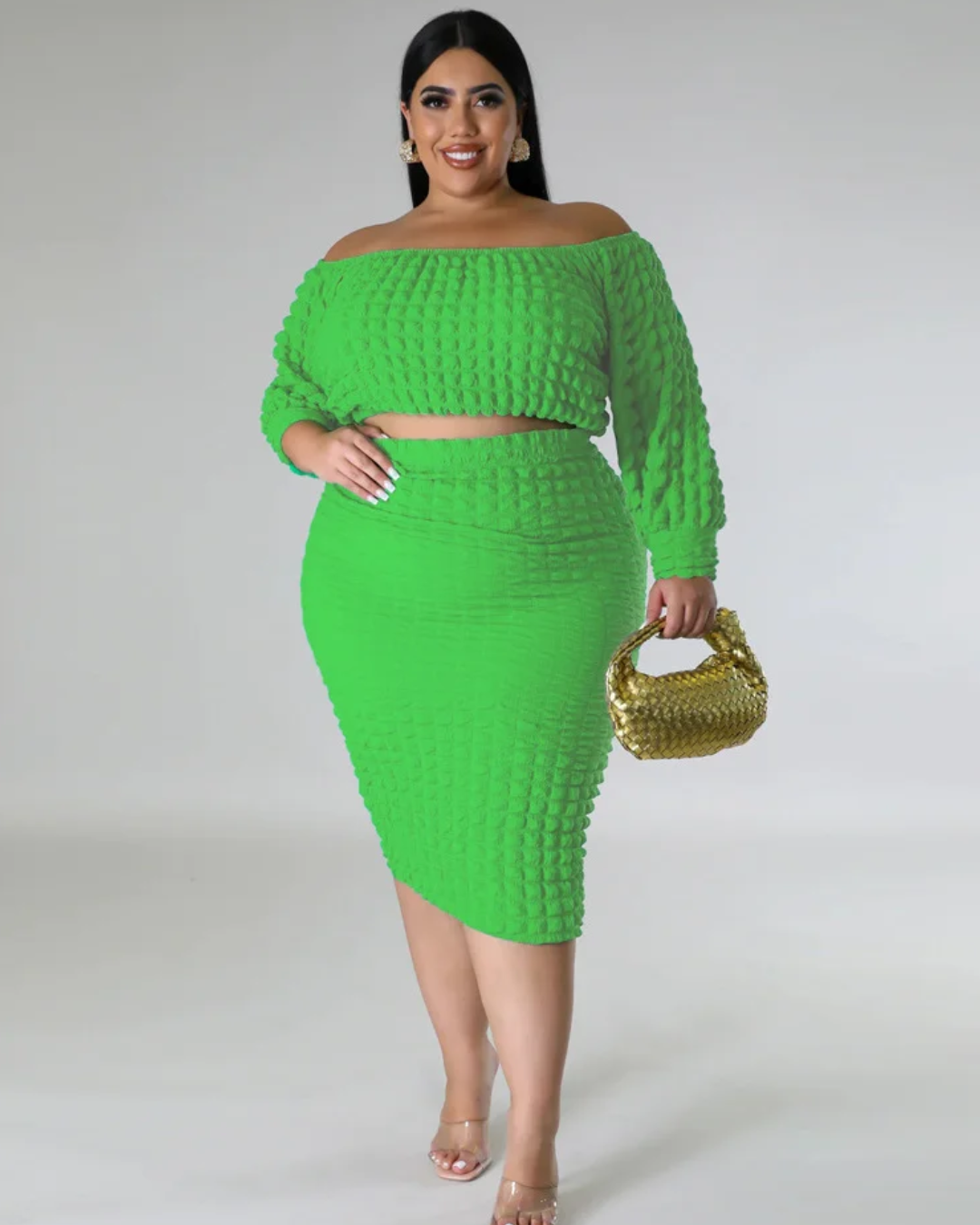 Plus Size Two Piece Skirts Outfits   