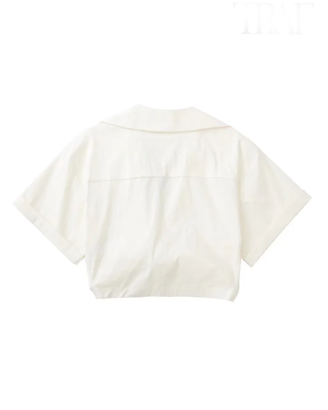 Cropped Patch Pockets Shirt   