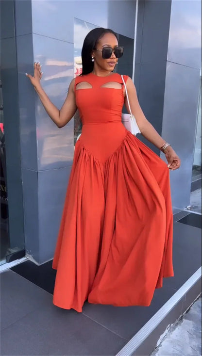 Sleeveless Hollow-Out Pullover Dress