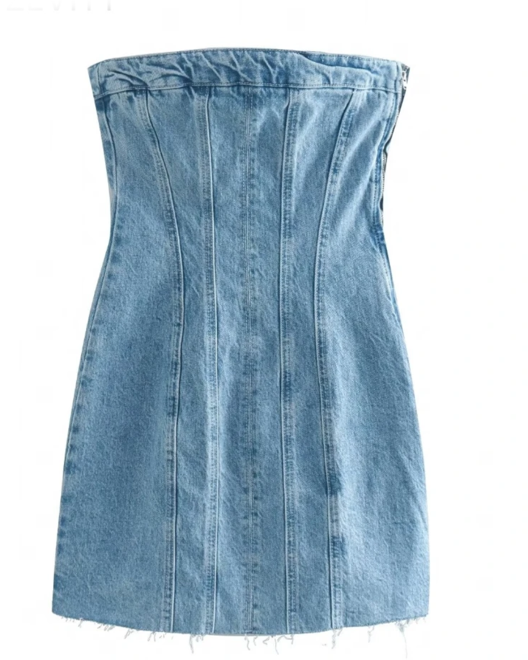 Strapless Denim Mini Dress   