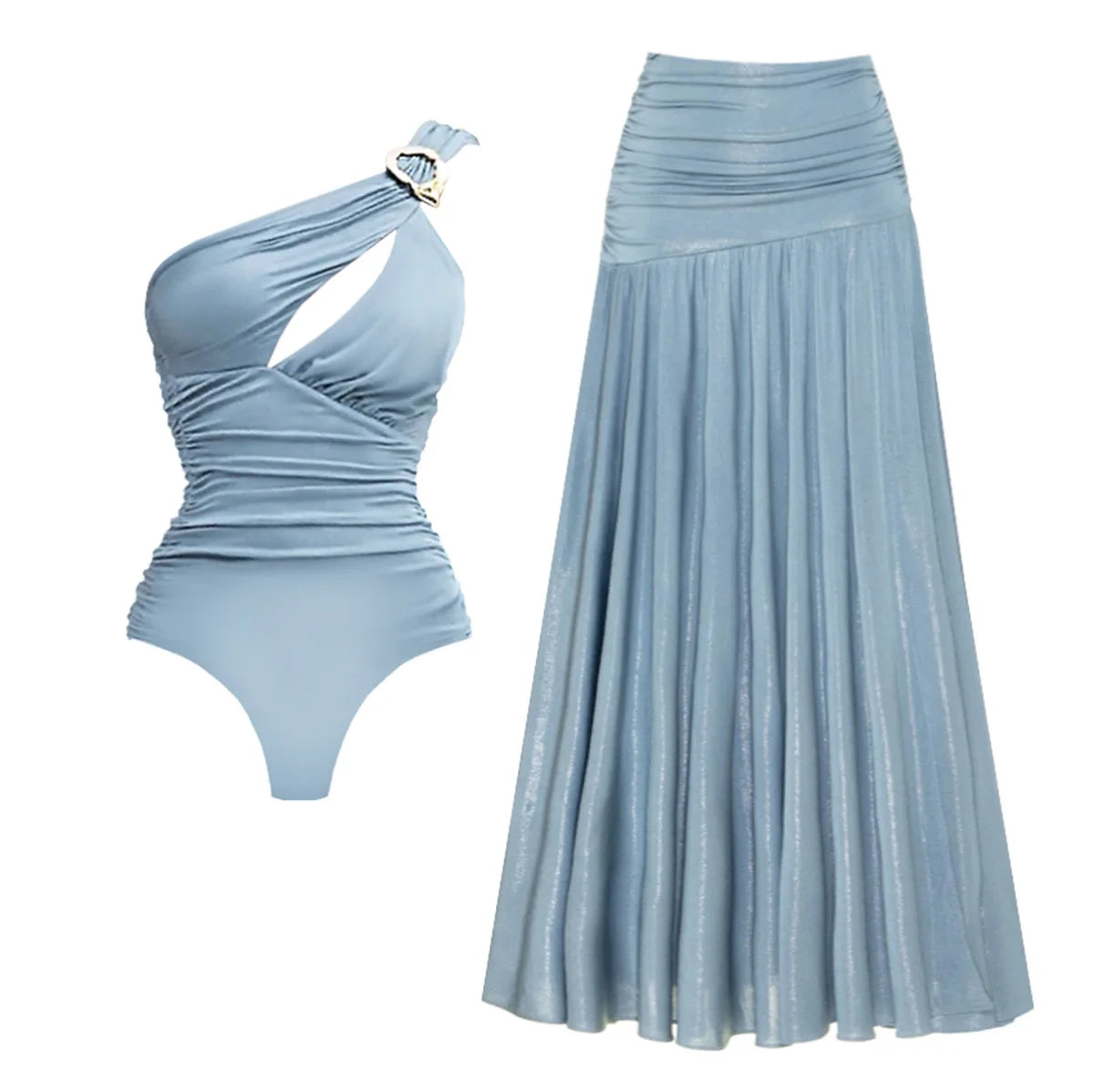 Sexy Belted Blouse Swimsuit Bikini Set set3 S