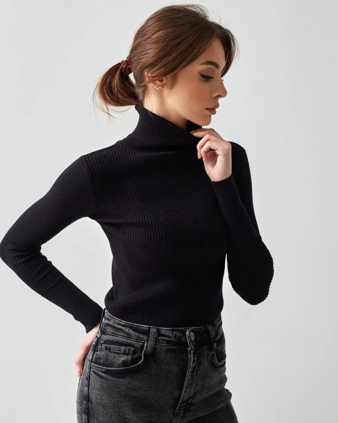 Long Sleeve Slim Turtleneck Sweater   