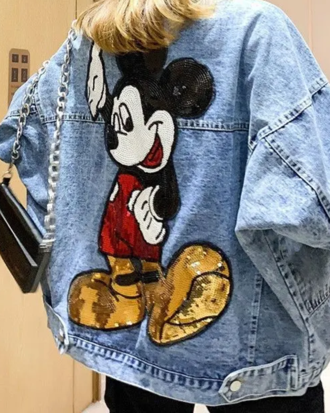 Loose Mickey Mouse Jacket Blue One Size 