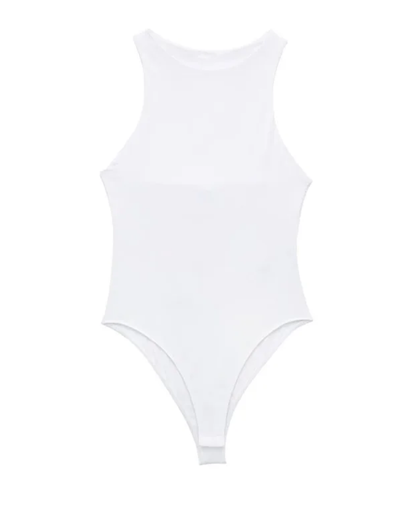 Halter Neck Skinny Bodysuit   