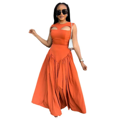 Sleeveless Hollow-Out Pullover Dress