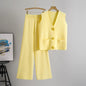 Golden Button Two Piece Set Yellow One Size