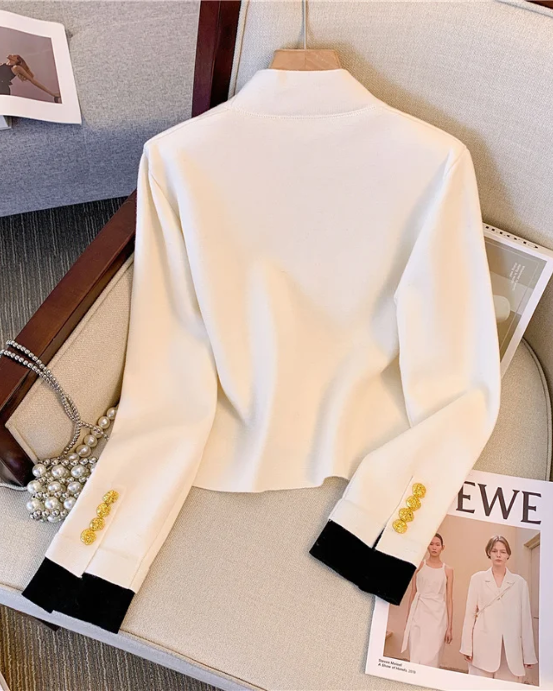 V-Neck Cardigan Long Sleeve Sweater   