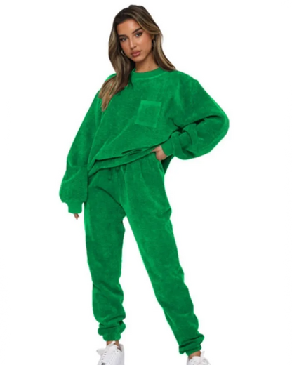 Long Sleeve 2 Piece Set Green S 