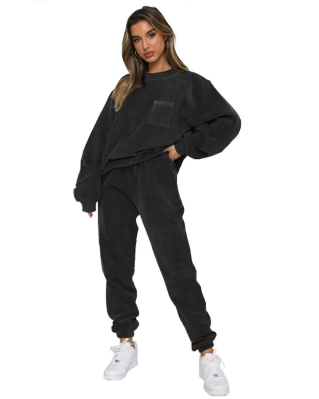 Long Sleeve 2 Piece Set Black S 