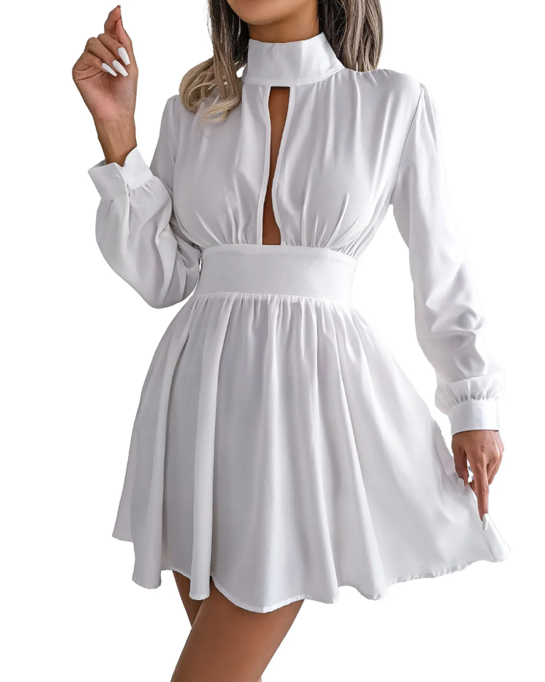 Single Shoulder Bowknot Romper White 1 S 