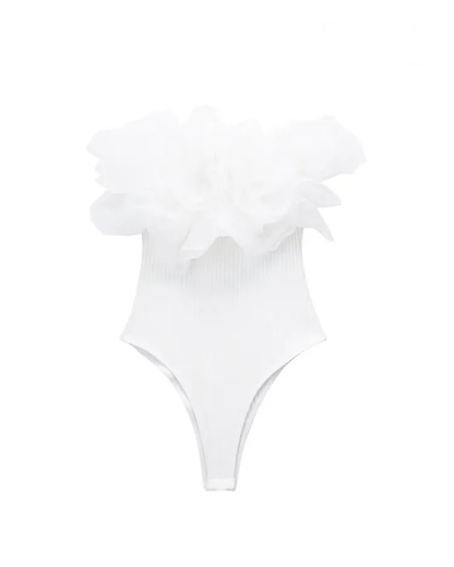 Ruffle Rib Knit Bodysuits   