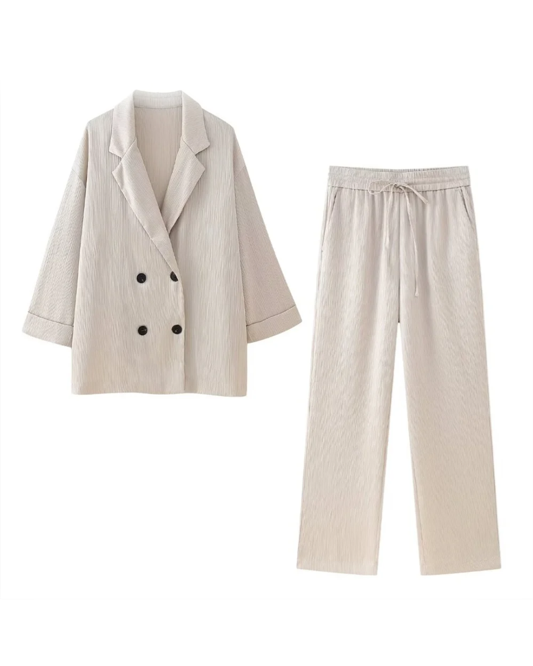 Double breasted Coat and Straight Trouser Set Two Piece Set 1 XS 