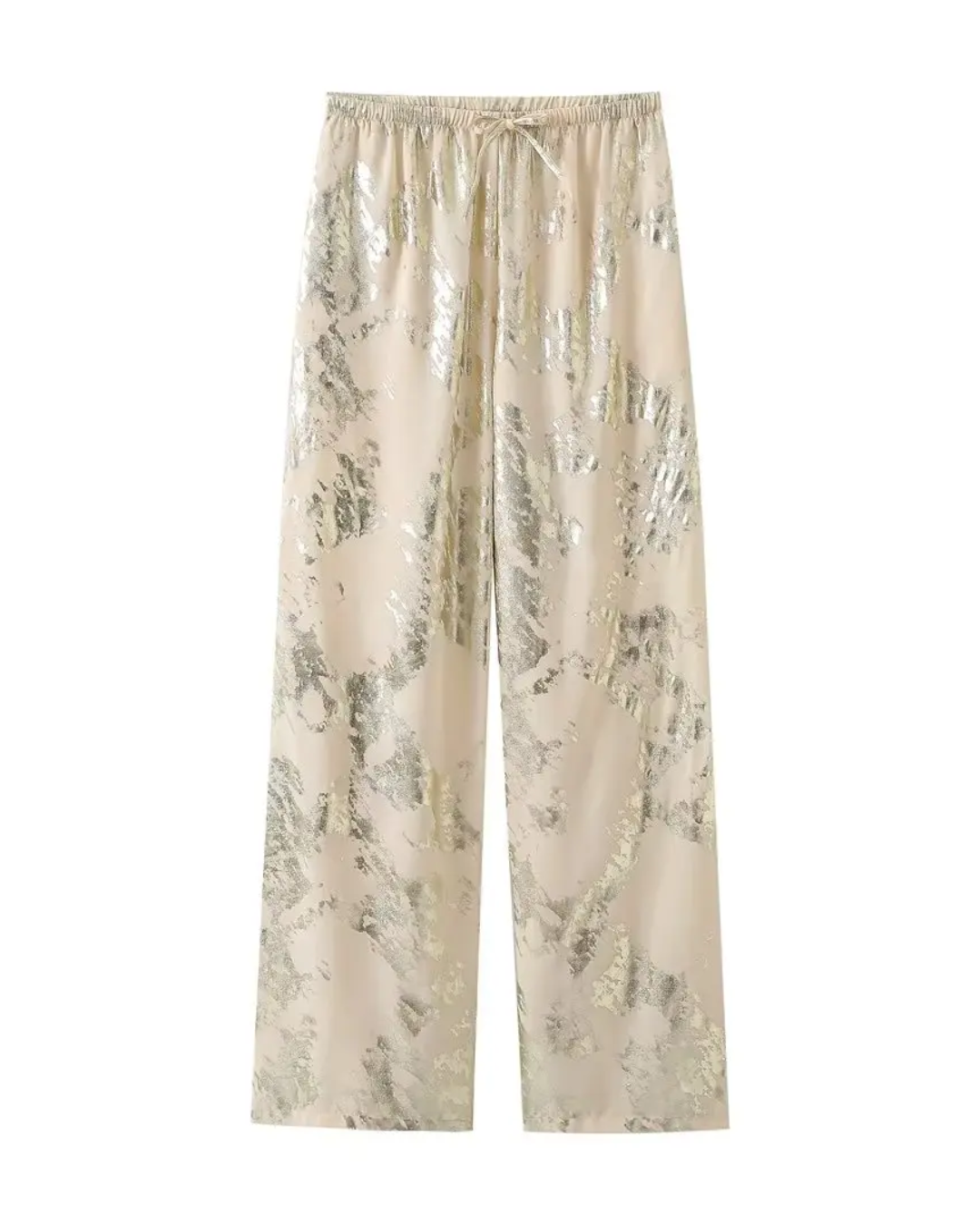 Baggy Drawstring Loose Trousers Gold Pant S 