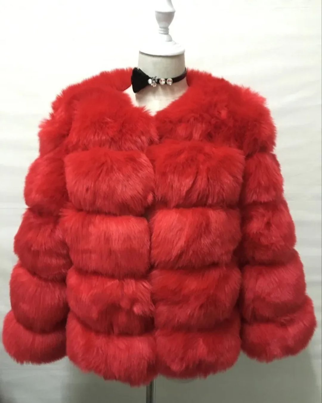 Loose Plush Faux Fur Jacket   