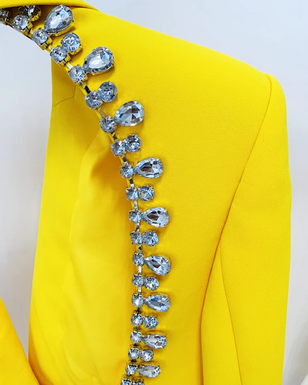 Rhinestone Backless Blazer Jacket   