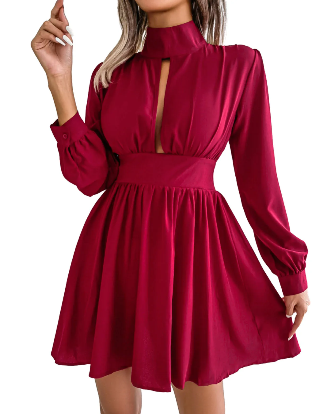 Single Shoulder Bowknot Romper Red 1 S 