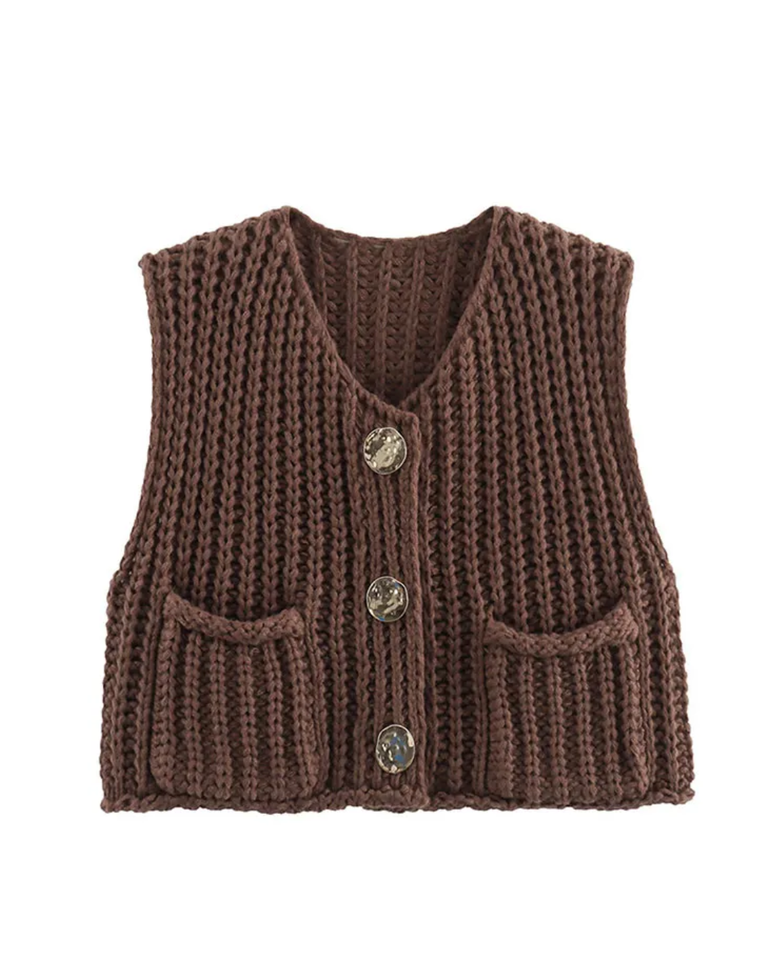 Sleeveless Round Neck Knitted Vest   