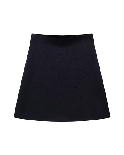 V-Neck Cardigan and High Waist Mini Skirts Grey Skirt S 