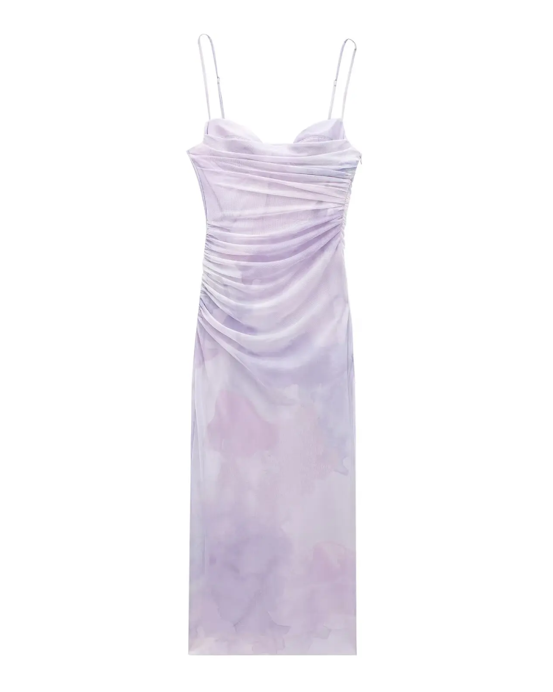 Printed Sleeveless Backless Dress Light Purple XS 