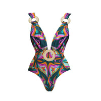 Sexy Belted Blouse Swimsuit Bikini Set