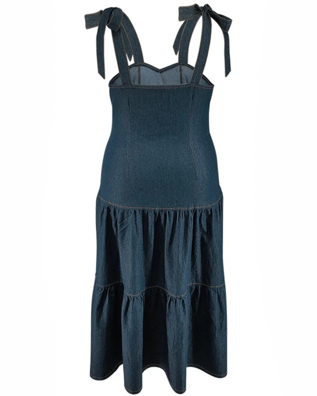 Plus Size Sleeveless Denim Maxi Dress   