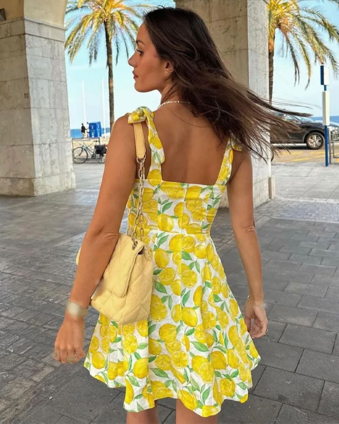 Chic Fruit Printed Mini Dress   