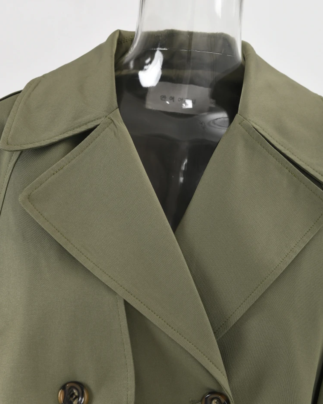 Double Breasted Solid Color Trench Coat   