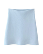 V-Neck Cardigan and High Waist Mini Skirts Light Blue Skirt M 