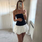 Slim fit sexy strapless bubble dress As Shown S