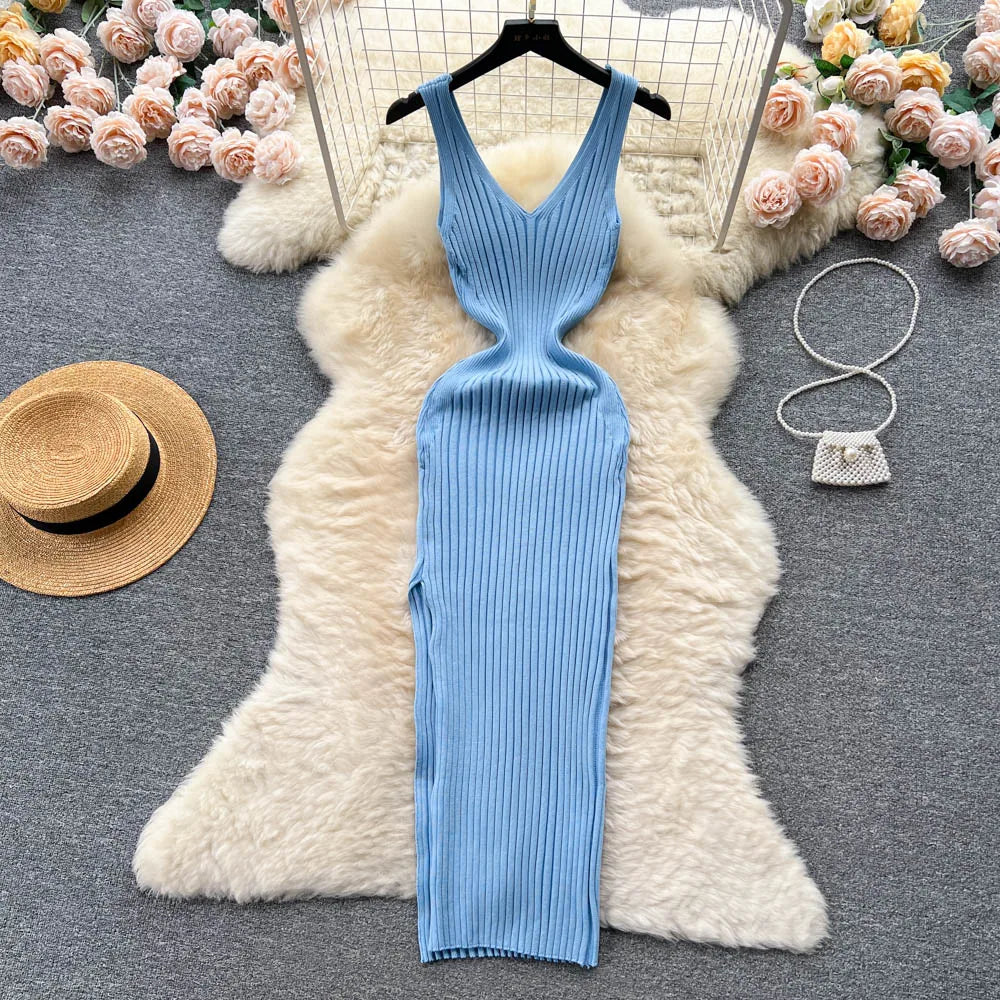 Stretchy Sleeveless Knitted Dress