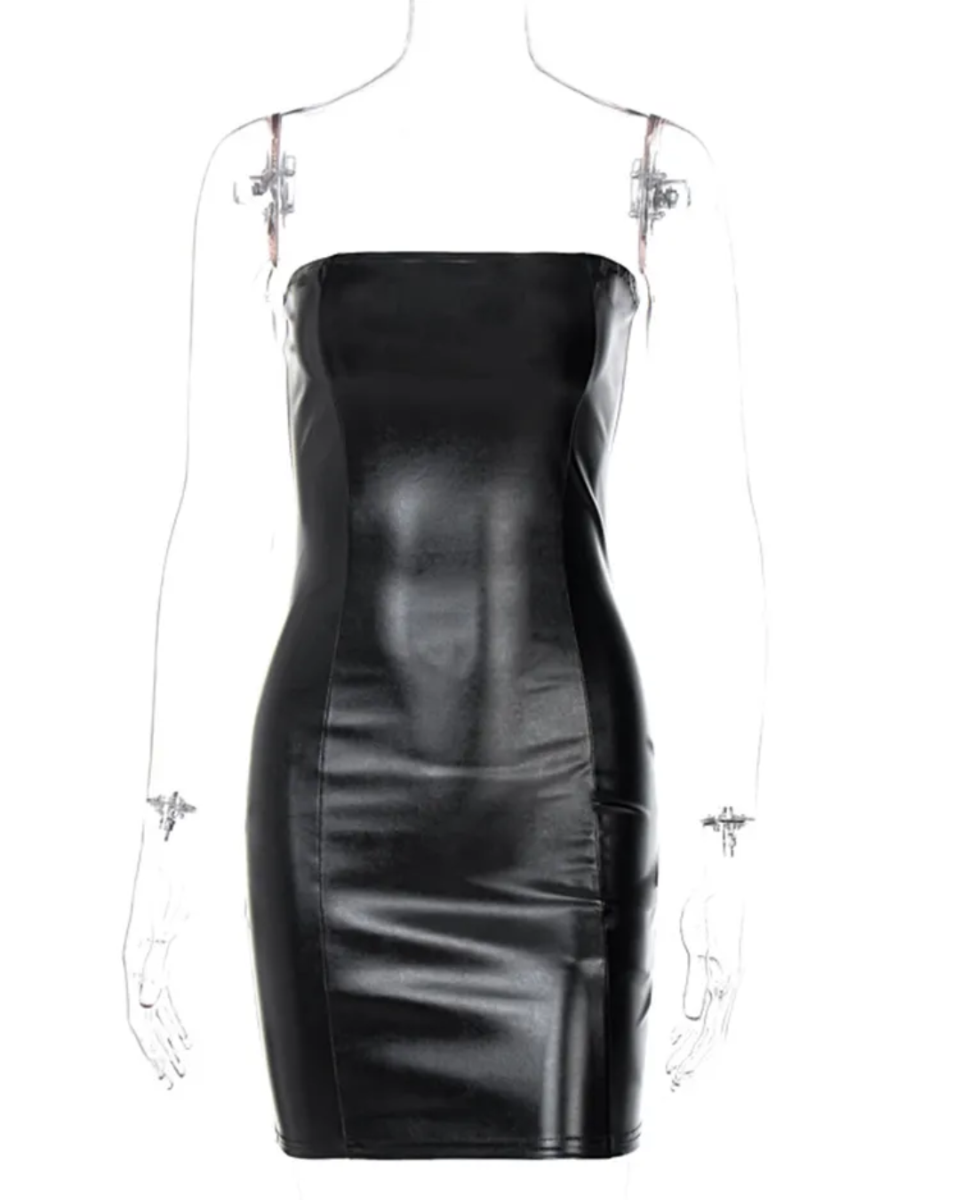 Faux Leather Tube Dress   