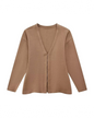 V-Neck Cardigan and High Waist Mini Skirts Brown Top M 