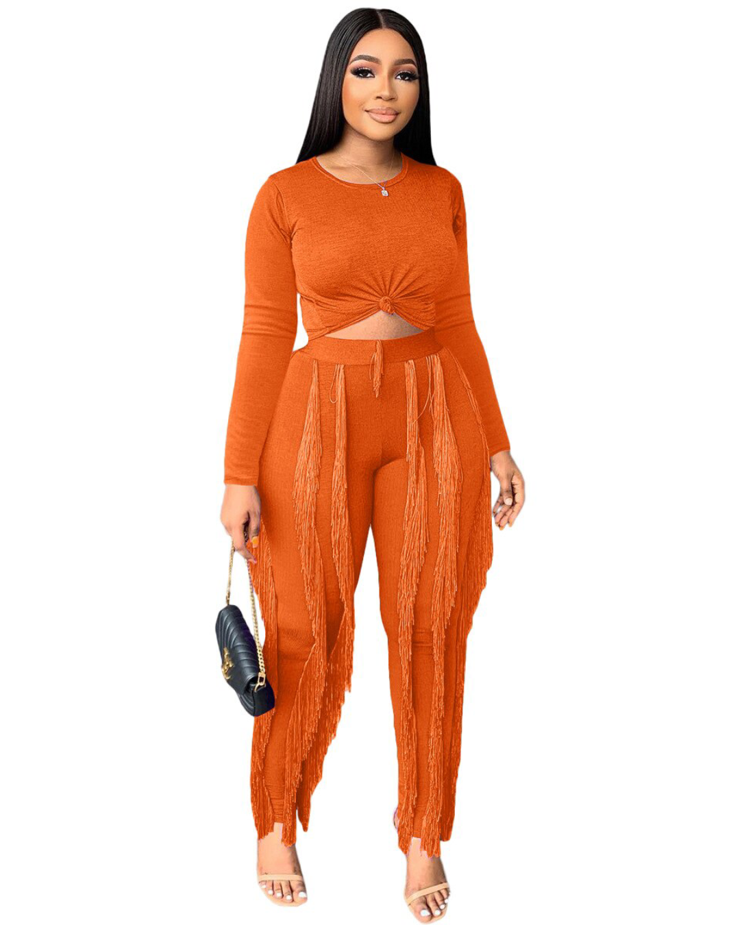 Tassel Knitted Two Piece Set   