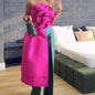 Elegant Backless 3D Flower Strapless Top Rose Red M