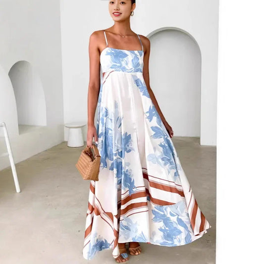 Sexy Off-Shoulder Backless Print Gown M Weight 0.36