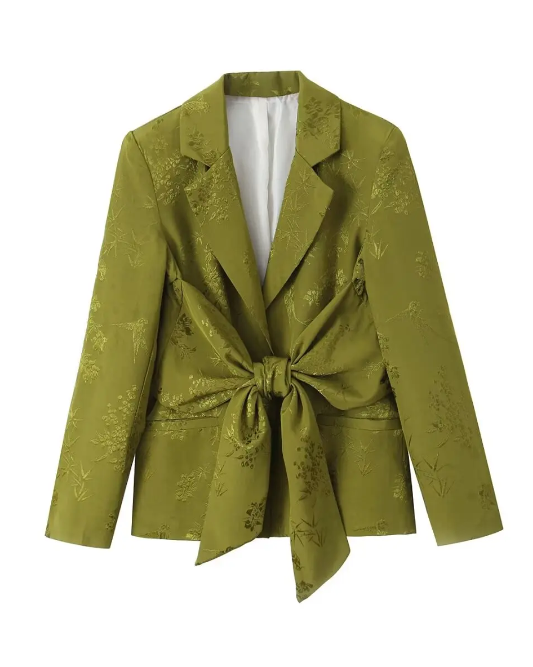 Butterfly Lace-Up Blazer and High Waist Pant ArmyGreen Coat XS 