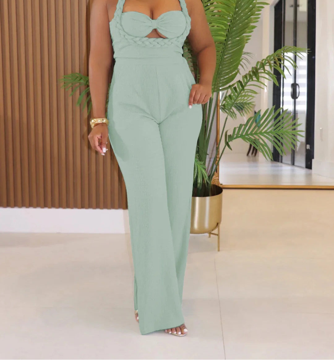 Luxe Braided Halter Jumpsuit