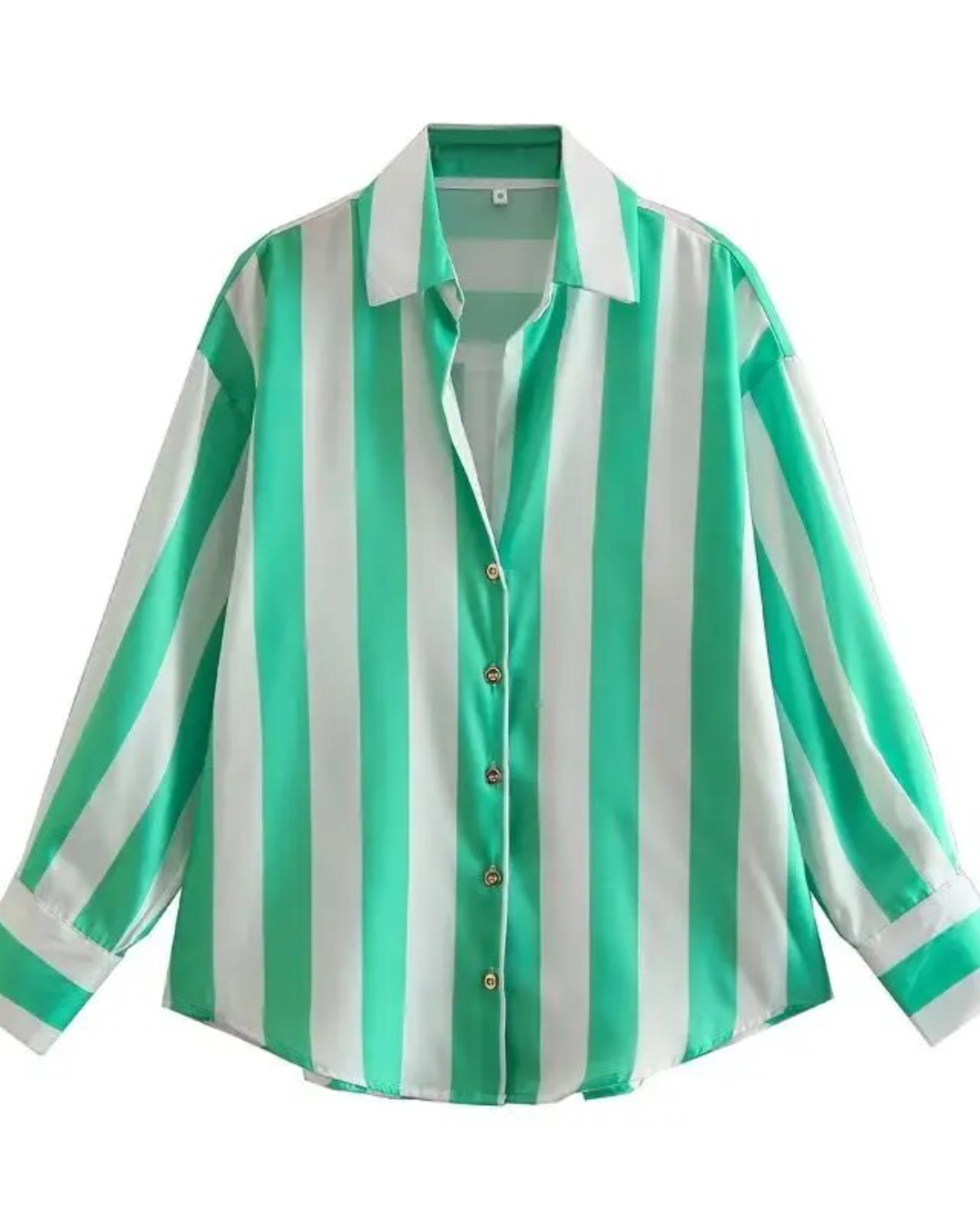 Satin Long Sleeve Button Up Shirt