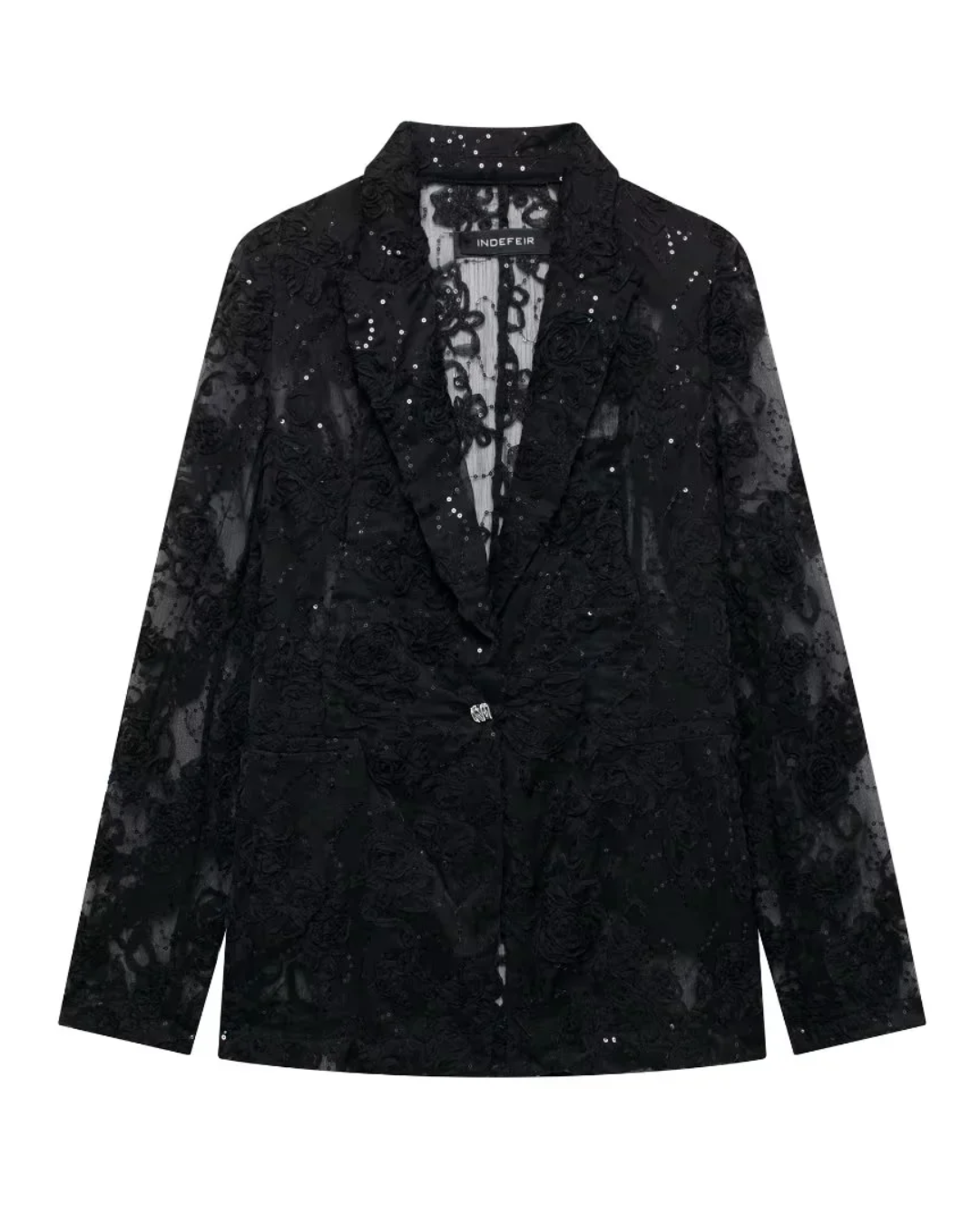 Long Sleeve Translucent Blazer   