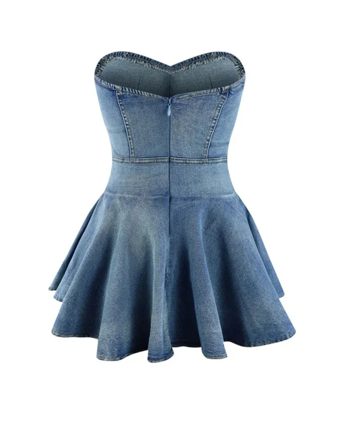 Denim Pleated Dress   