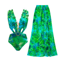 Sexy Printed Brazilian Bikini Set with Skirt