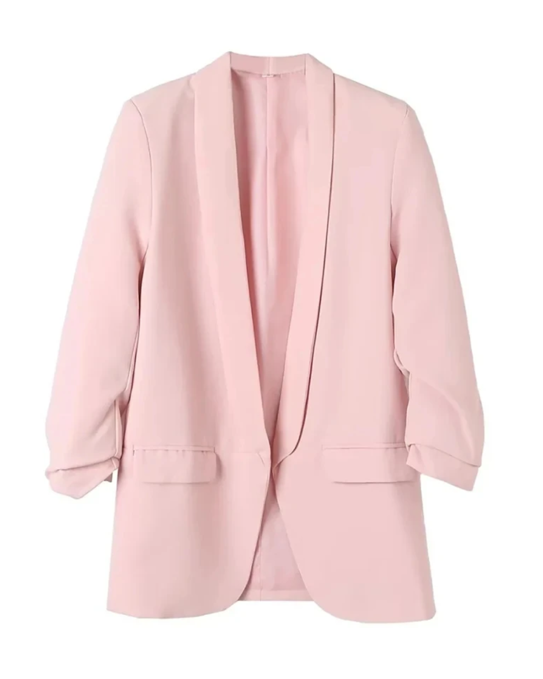 Vintage Flap Pockets Blazer Light Pink S 